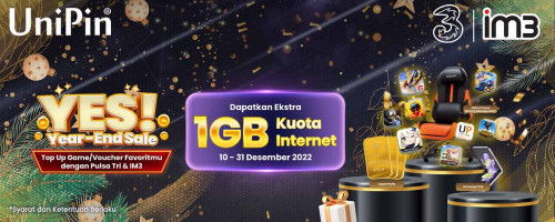 Akhir Tahun Makin Meriah bareng Tri & IM3 di UniPin!